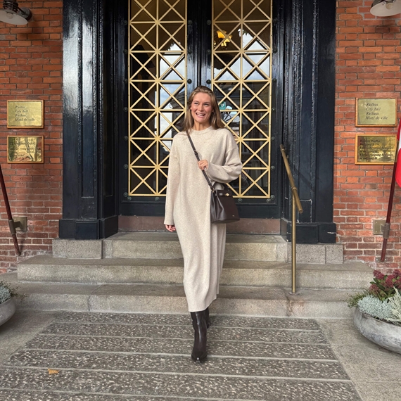 Skall Studio Andrea Kjole, Beige Mouliné